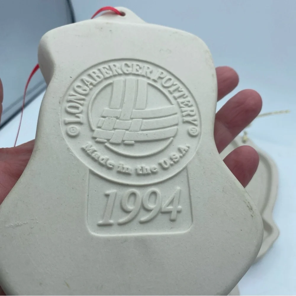 2 VTG Longaberger 1994 Pottery Cookie Molds Angel Hope And East Bunny Series